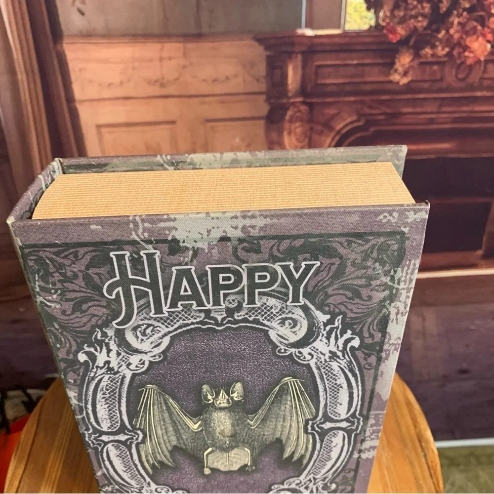 Happy Haunting Halloween Faux Book Decor Remote Control Storage Stash Decor - Picture 2 of 12